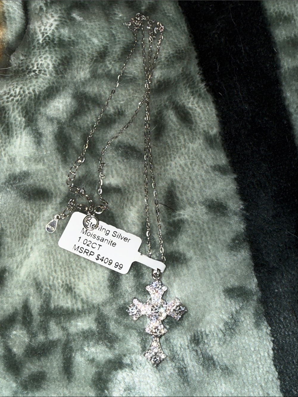 1.02 CT GRA CERTIFIED Moissanite Diamond Cross Pendant 925 Sterling Silver NEW